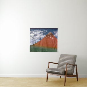Red Fuji, Aka Fujiyama Volcano Katsushika Hokusai Tapestry