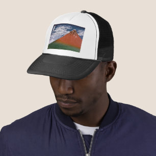 Red Fuji, Aka Fujiyama Volcano Katsushika Hokusai Trucker Hat