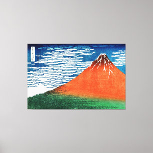 Red Fuji drawing Kanagawa Hokusai Canvas Print