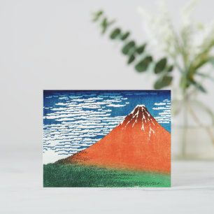 Red Fuji drawing Kanagawa Hokusai Postcard