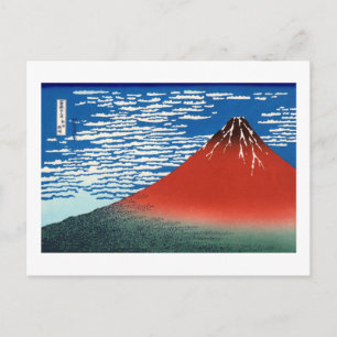 Red Fuji Hokusai Japanese Fine Art Postcard