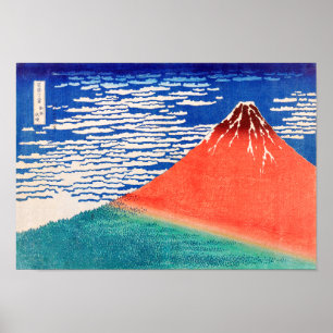 Red Fuji   Hokusai   Poster
