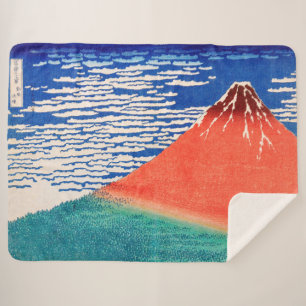 Red Fuji   Hokusai   Sherpa Blanket