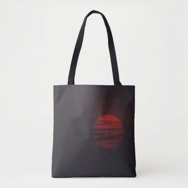 RED FULL MOON VIEW TOTE BAG (Front)