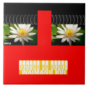 Red Fun Trivet-Waterlily Tile