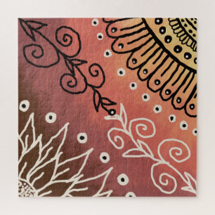 Red Funny Art Pattern Jigsaw Puzzle