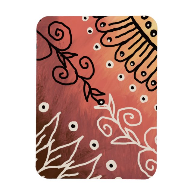 Red Funny Art Pattern Magnet (Vertical)