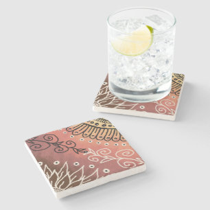 Red Funny Art Pattern Stone Coaster