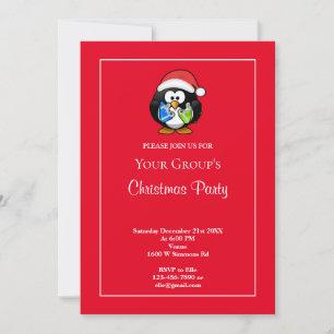 Red Funny Christmas Party Invitation