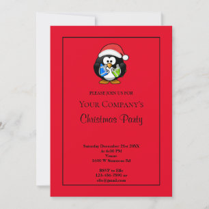 Red Funny Christmas Party Invitation