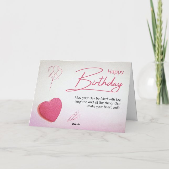 Red Funny Female Birthday Card (Back)