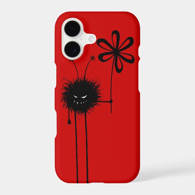 Red Funny Gothic Evil Flower Bug (Back)