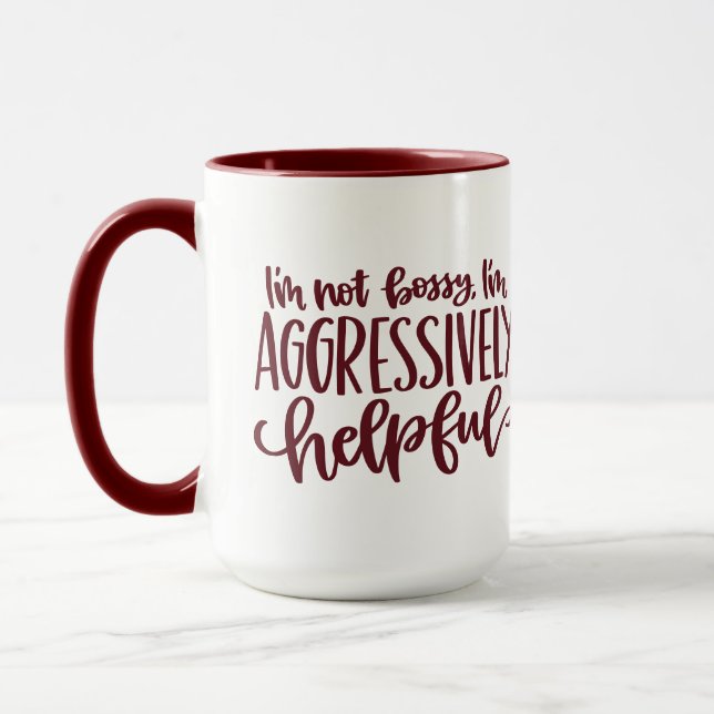 Red Funny Not Bossy Mug (Left)