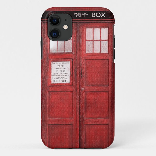 Red Funny Phone Booth Call Box Case-Mate iPhone Case (Back)