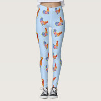 Red Funny Rooster Cockerel Blue and White Spots