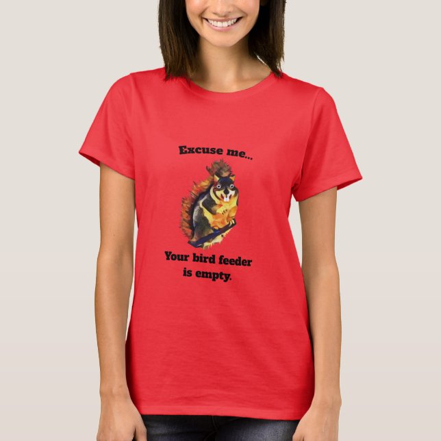 Red Funny Squirrel Women's T-Shirt (Front)