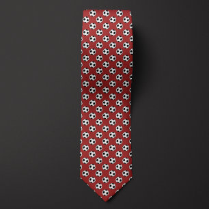Red Futbol Soccer Ball Tie