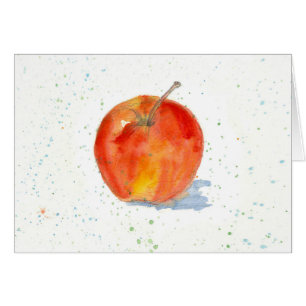 Red Gala Apple Fruit Watercolor Painting Art Blank