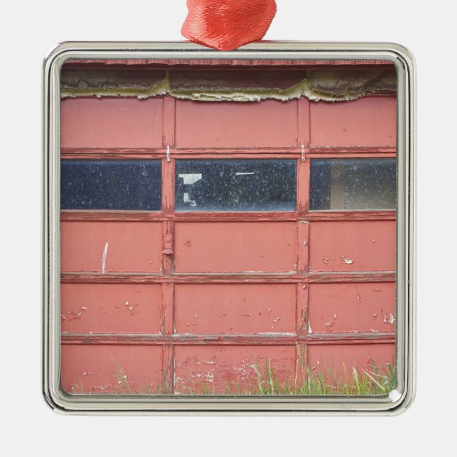 Red Garage Door Metal Tree Decoration (Front)