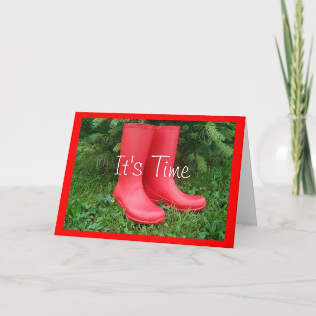 Red Garden Boots any occasion card (Front)