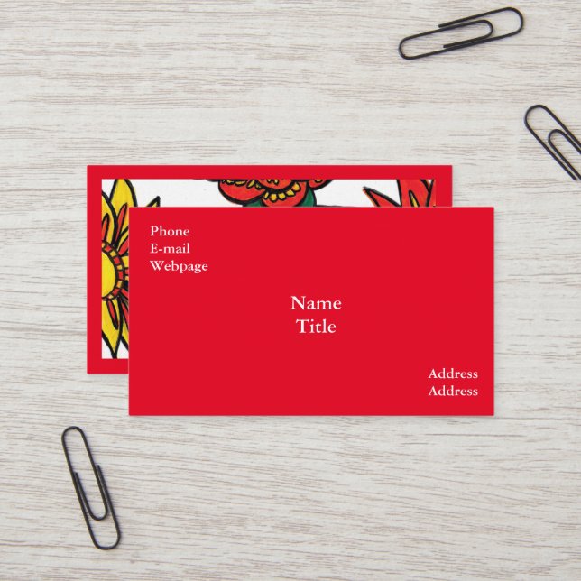 Red Garden Standard, 3.5" x 2.0" Business Card (Front/Back In Situ)