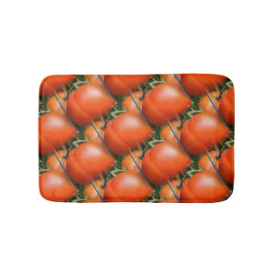 Red Garden Tomatoes Nature Pattern Bath Mat