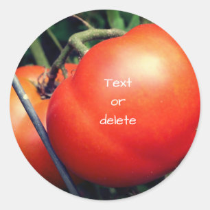 Red Garden Tomatoes Nature Personalised Classic Round Sticker