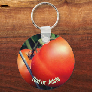 Red Garden Tomatoes Nature Personalized Key Ring
