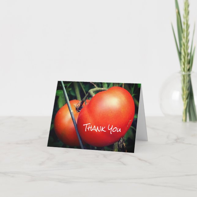 Red Garden Tomatoes Nature Thank You Card (Front)