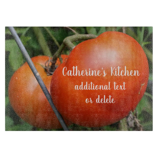 Red Garden Tomatoes Personalised   Cutting Board (Front)