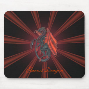 Red Garnet Dragon Mouse Pad