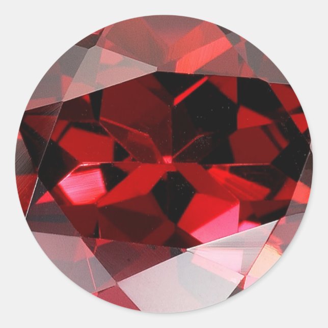 Red Garnet Gemstone January Birthstone Classic Round Sticker (Front)