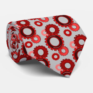 Red Gears for Gearheads Mechanical Engineering Tie