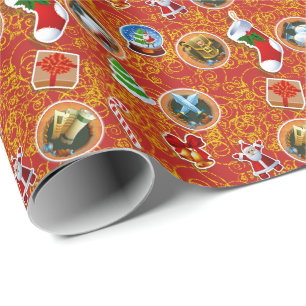 Red Geek Christmas Wrapping Paper
