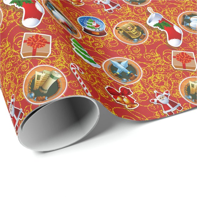 Red Geek Christmas Wrapping Paper (Roll Corner)