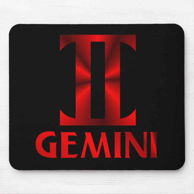 Red Gemini Horoscope Symbol Mouse Mat (Front)