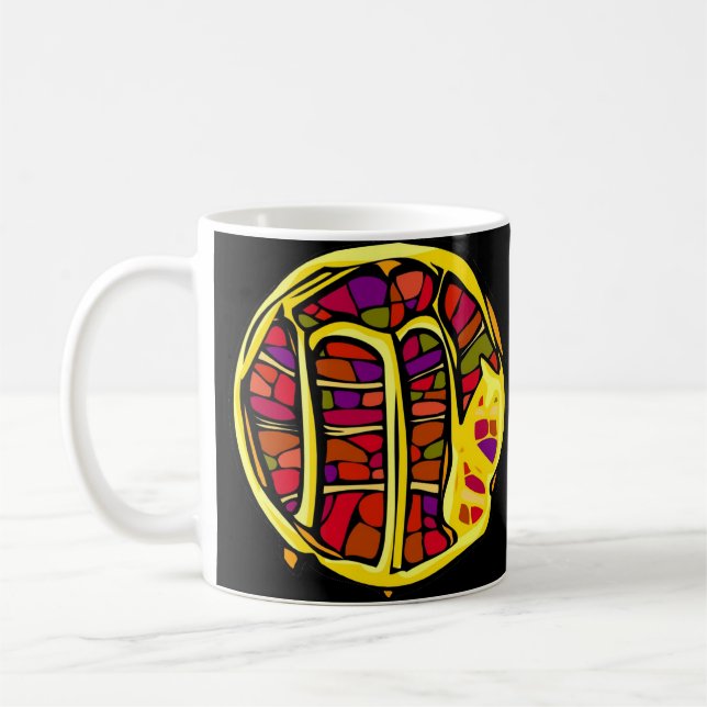 Red Gemstone Coloured Scorpio Symbol Coffee Mug (Left)