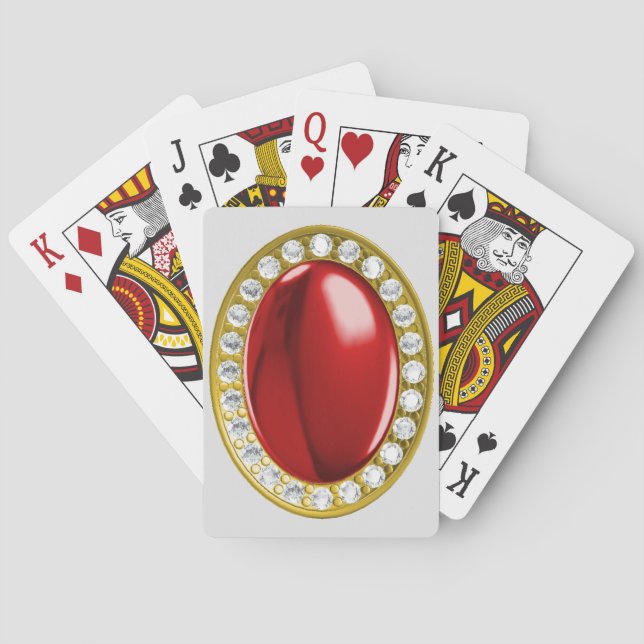 Red gemstone playing cards (Back)