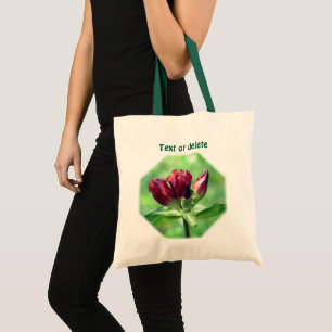 Red Gentian Flower Personalised Tote Bag