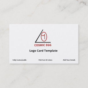 Red Geoglyph Symbol Cosmic Egg Logo Business Card