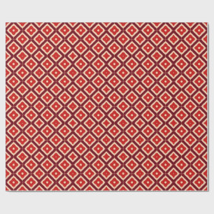Red Geometric Abstract Design Wrapping Paper