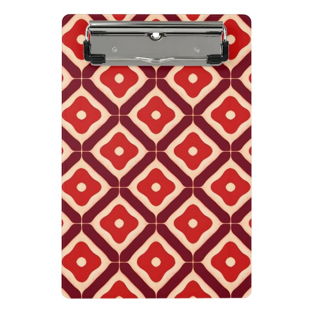 Red Geometric Abstract Minimal Design 📋🔺✨ Mini Clipboard (Front)