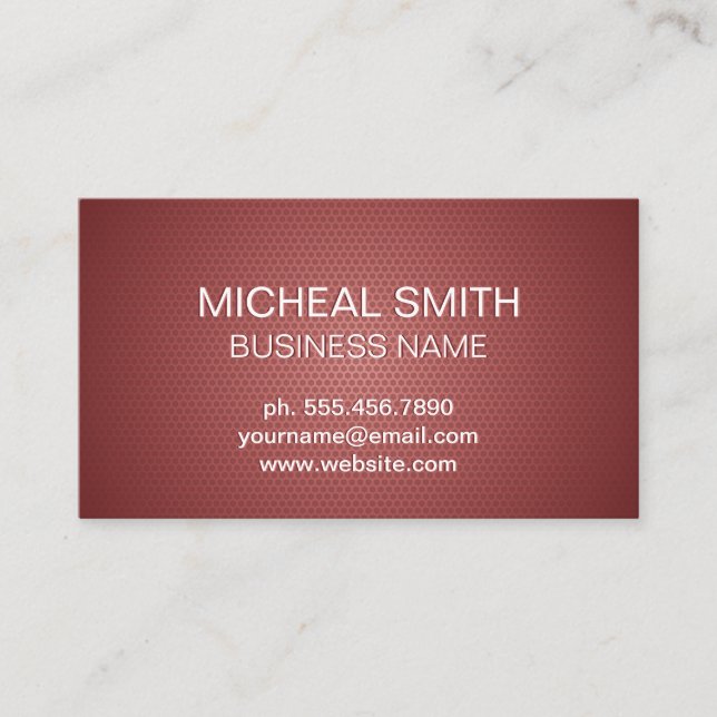 Red Geometric Abstract Pattern Business Card (Front)