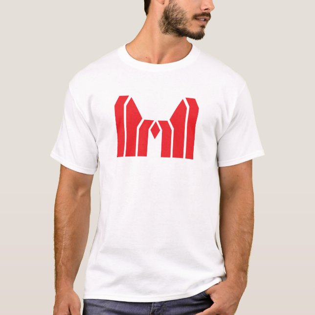 Red Geometric Crown Letter M T-Shirt (Front)