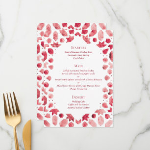 Red Geometric Moroccan Tile Wedding Menu