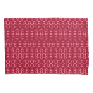 Red geometric ornament pattern retro pillowcase