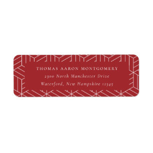 Red Geometric Pattern Address