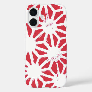 Red geometric pattern iPhone 16 case