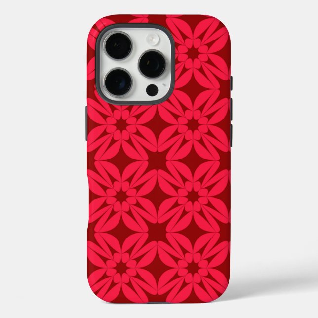 Red Geometric Pattern Case-Mate iPhone Case (Back)