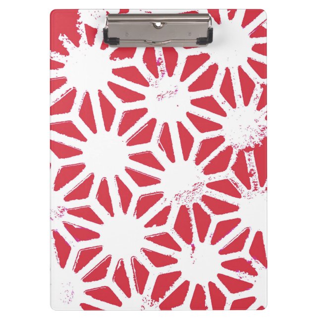 Red geometric pattern clipboard (Front)